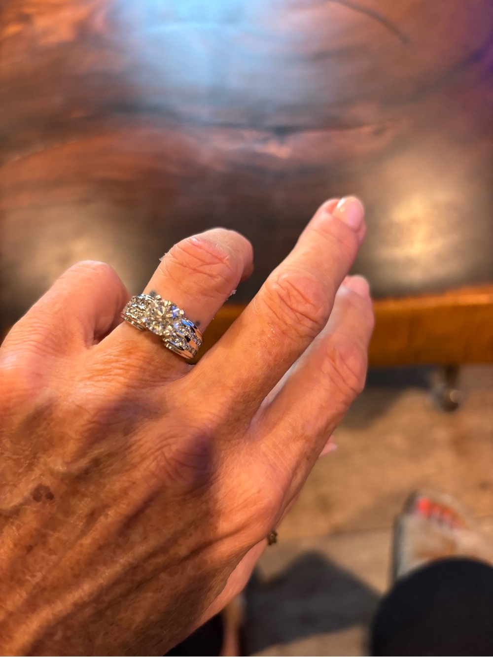 Charles & Colvard wedding ring. 1.82 CT Center stone replaced with Lab Created. - Picture 4 of 4